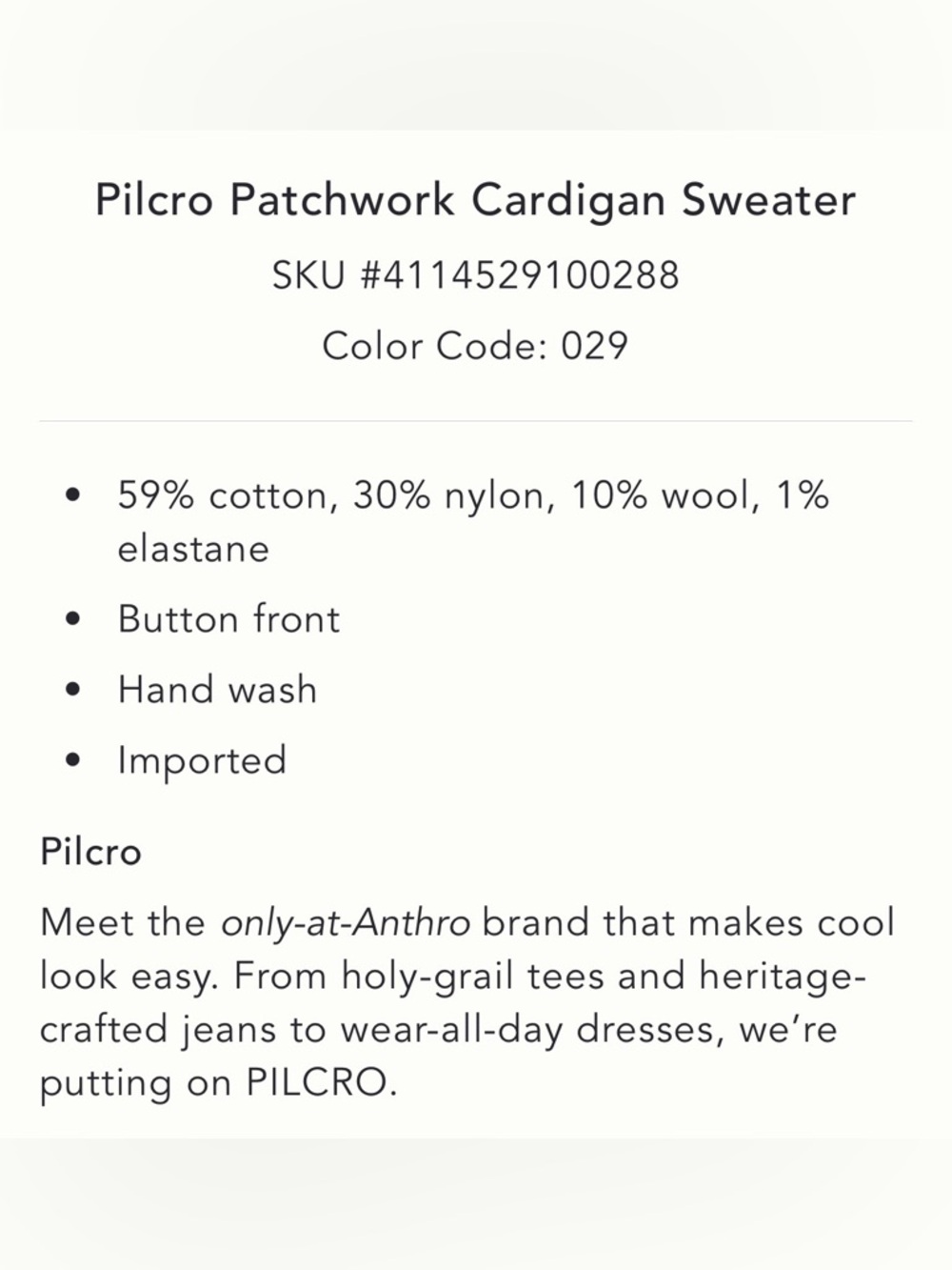 ANTHROPOLOGIE PILCRO Patchwork Cardigan Sweater Brown Fair Isle M - Picture 13 of 16